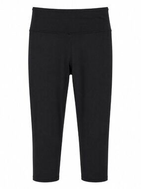 The Balance Collection Womens Black Capri Leggings With Sanded Dry-Wik Technolog